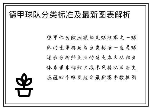 德甲球队分类标准及最新图表解析